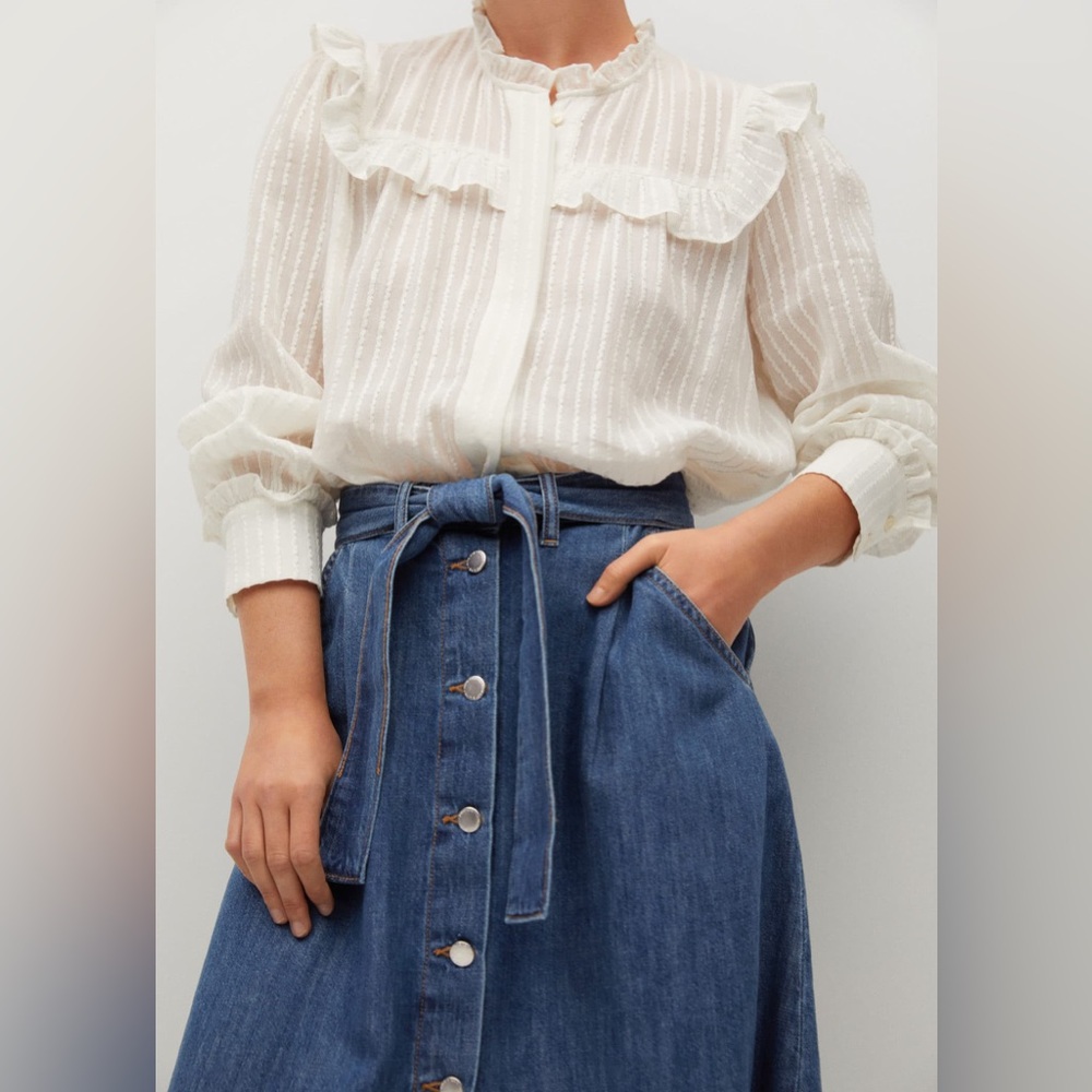 Mango Flared denim skirt XS - Picture 6 of 8